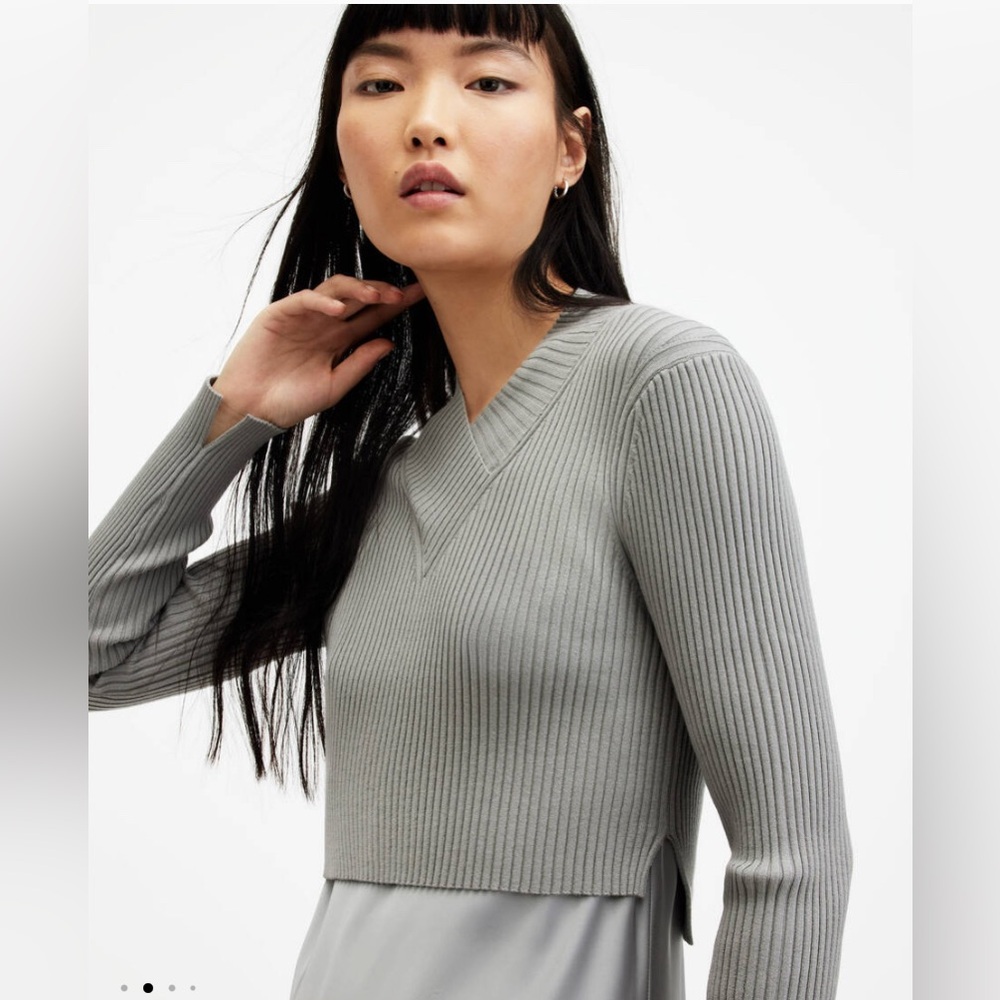 All saints midi ribbed crop